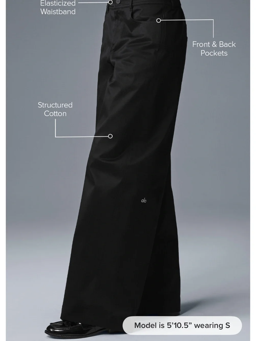 *NWT* ALO Yoga Black Low-Rise Wanderlust Wide Leg Pants